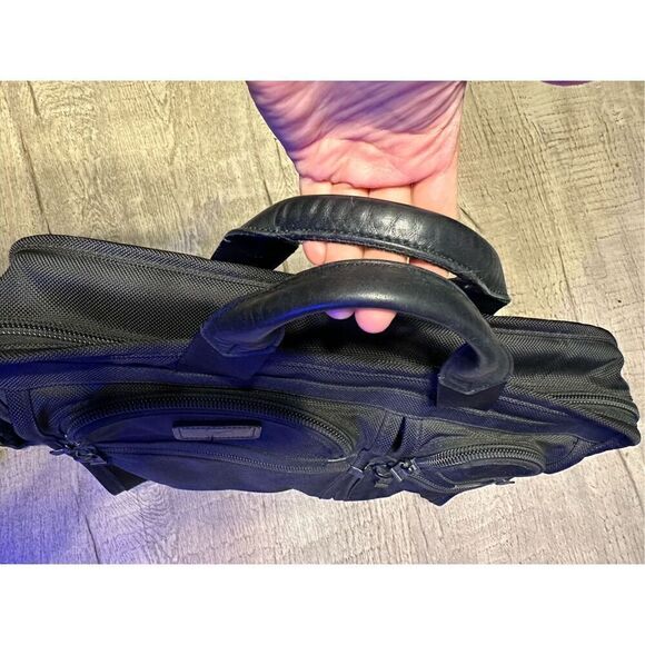 Tumi Alpha Black Ballistic Nylon Expandable Laptop Briefcase Bag - Picture 9 of 12